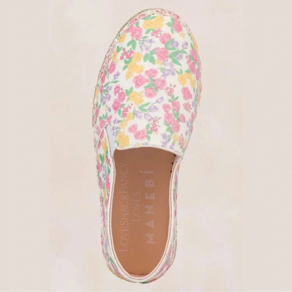 NIB LoveShackFancy Girls Floral Espadrille Slip-On Shoes 3 / 34